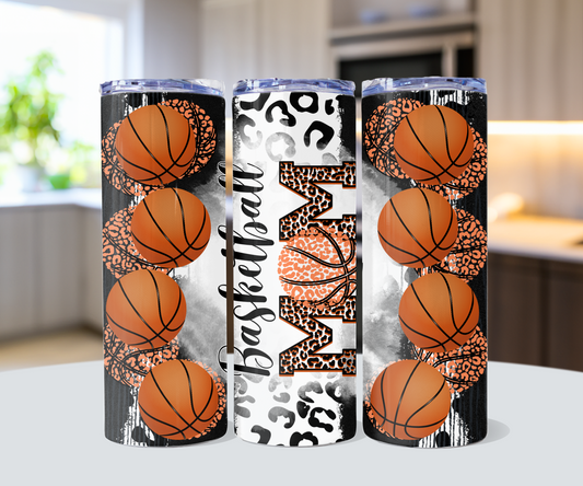 Basketball Mom 30oz Tumbler Straw included